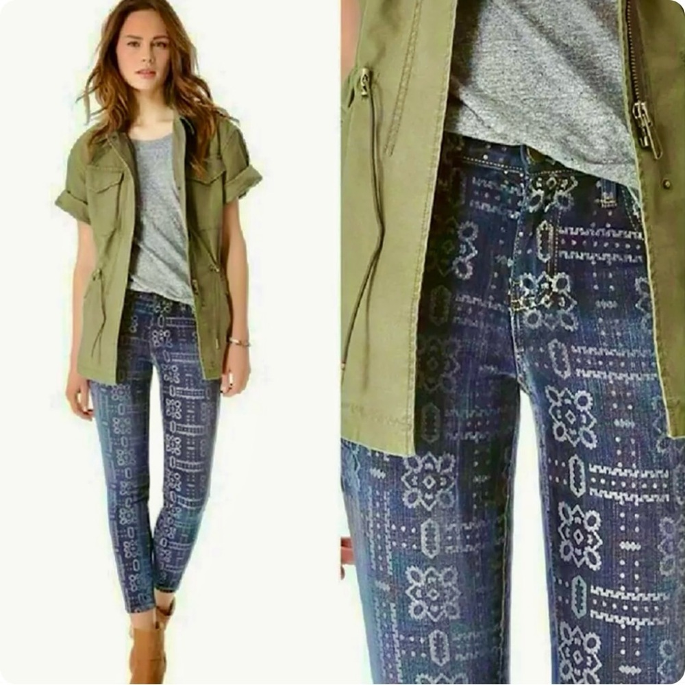 Current/Elliott ‘The Stiletto’ Skinny Leg Jeans in “Bandana” Print Size 28 - Picture 4 of 15